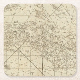 Die Insel von Kuba mit Teil des Bahama hat ein Rechteckiger Pappuntersetzer