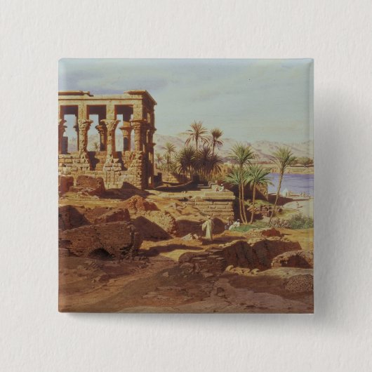 Die Insel von Philae, 1866 (w/c) Button (Vorderseite)