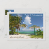DIE INSELN WARTEN/TURKS UND CAICOS INSELN POSTKARTE (Vorne/Hinten)