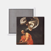 Die Inspiration von Saint Matthew, Caravaggio Magnet (Vorderseite/Rückseite)
