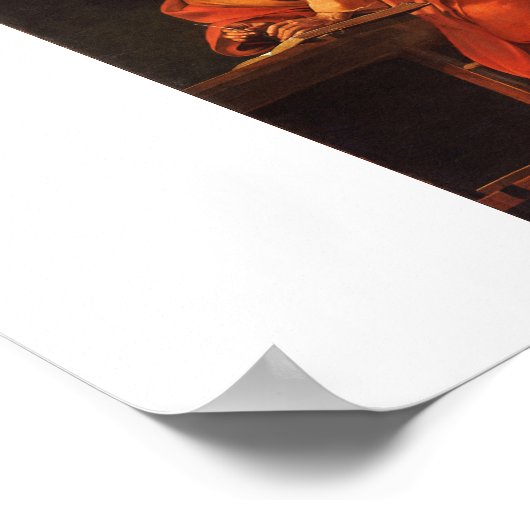 Die Inspiration von Saint Matthew, Caravaggio Poster (Ecke)