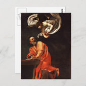 Die Inspiration von Saint Matthew, Caravaggio Postkarte (Vorne/Hinten)