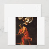 Die Inspiration von Saint Matthew, Caravaggio Postkarte (Vorne/Hinten)