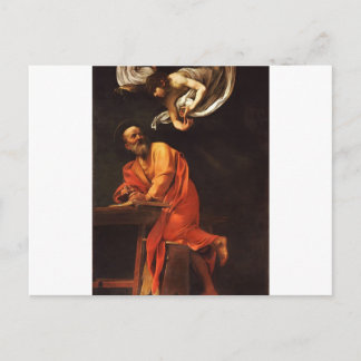 Die Inspiration von Saint Matthew, Caravaggio Postkarte