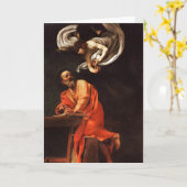 Die Inspiration von St Matthew, Caravaggio Karte (Gelbe Blume)
