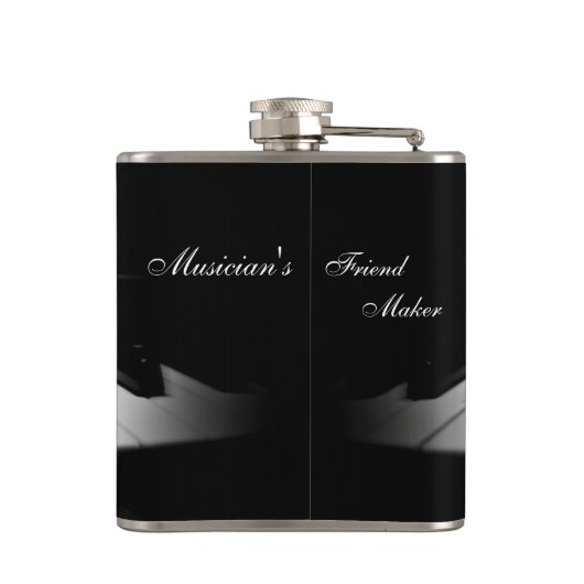 Die Inspirations-Klavier-personalisierte Flasche Flachmann (Rückseite)