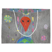 Die Interaktion UFO-Erd-und alien-große Große Geschenktüte (Rückseite)