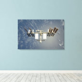 Die Internationale Raumstation fällt zurück Leinwanddruck (Insitu (Holzboden))