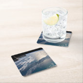 Die Internationale Raumstation über dem Atlantik Rechteckiger Pappuntersetzer (Vor Ort)