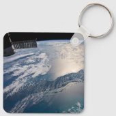 Die Internationale Raumstation über dem Atlantik Schlüsselanhänger (Rückseite)