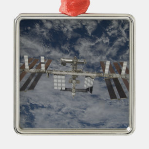 Die internationale Weltraumstation 12 Silbernes Ornament