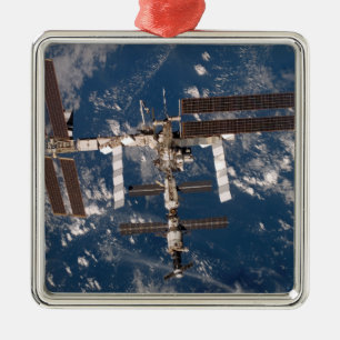 Die internationale Weltraumstation 15 Silbernes Ornament