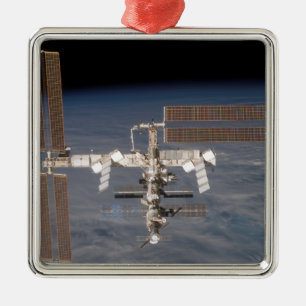 Die internationale Weltraumstation 16 Silbernes Ornament