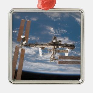Die internationale Weltraumstation 17 Silbernes Ornament