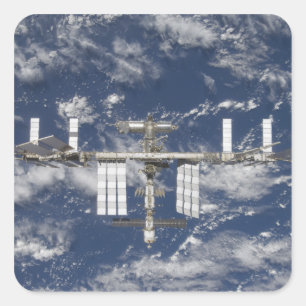 Die internationale Weltraumstation 6 Quadratischer Aufkleber