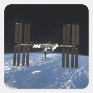 Die internationale Weltraumstation 9 Quadratischer Aufkleber
