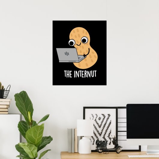 Die Internet-Funny Internet Peanut Pun Dark BG Poster (Heimbüro)