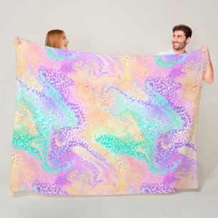 Die Iridescent Leopard Serie Design 3 Fleecedecke