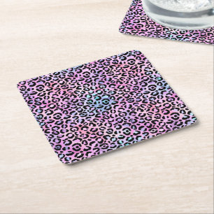 Die Iridescent Leopard Serie Design 4 Rechteckiger Pappuntersetzer