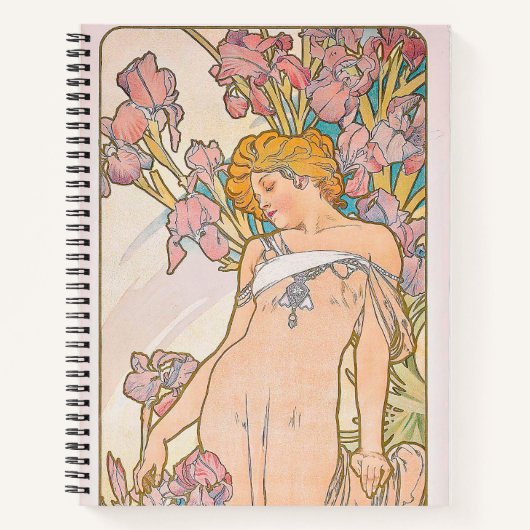 Die Iris (1897) von Alphonse Mucha Notizblock (Vorderseite)