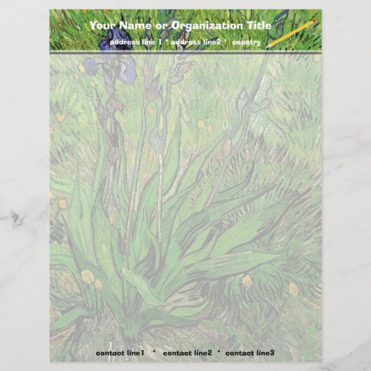 Die Iris von Van Gogh Briefbogen (Vorderseite)