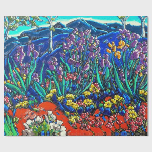 Die Iris von Van- GoghPackpapier Geschenkpapier (Flach)