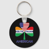 Die irische amerikanische Flagge und das keltische Schlüsselanhänger (Vorderseite)