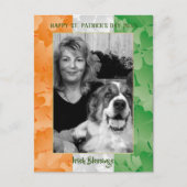 Die irische Fahne am Sankt Patrick's Day schließt  Postkarte (Vorderseite)