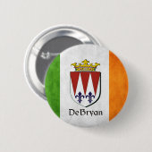Die irische Flagge DeBryan Button (Vorne & Hinten)
