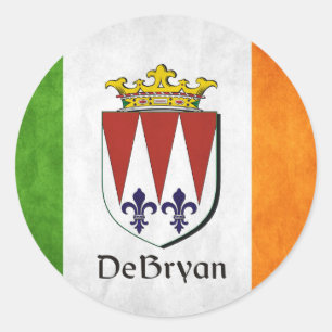Die irische Flagge DeBryan Runder Aufkleber