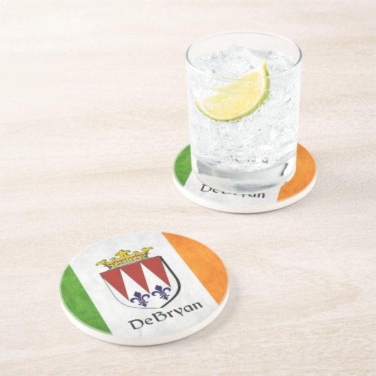 Die irische Flagge DeBryan Sandstein Untersetzer (Seite)