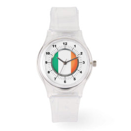 Die irische Flagge von Frauen Sporty Pink Silicon  Armbanduhr