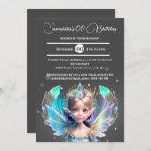 Die irisierende Märchenprinzessin schimmert ihre F Einladung (Vorne/Hinten)