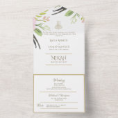 Die islamische WEDDING NIKAH WALLIMAH Grüne All In One Einladung (Innen Boden)