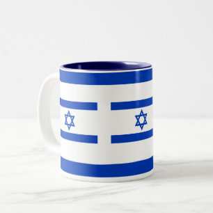 Die israelische Flagge ס ע ג פ ם ד ל לי Zweifarbige Tasse
