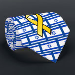 Die israelische Flagge bringt ihnen Zuhause frei Krawatte<br><div class="desc">Diese Hals-Krawatte zeigt Ihre Liebe für Israel mit der israelischen Fahne und den gelben Bändern,  die die Zuhause für die israelischen Geiseln in Gaza symbolisieren.</div>