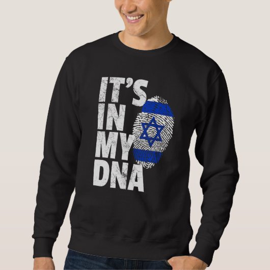Die israelische Flagge Israels in meinem DNA-Weihn Sweatshirt (Vorderseite)