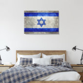 Die israelische Nationalflagge auf Steinstruktur Leinwanddruck (Insitu (Schlafzimmer))
