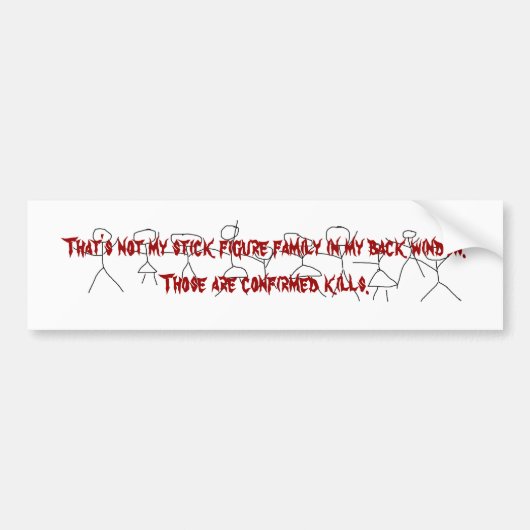Die ist nicht meine Strichmännchenfamilie… Autoaufkleber (Vorne)