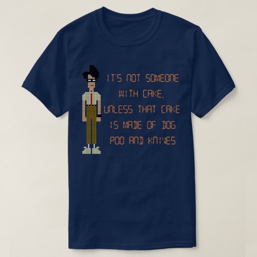Die IT-Crowd Dog Poo and Knives Cake T-Shirt (Design vorne)