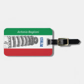 Die italienische Flagge und der Turm der Gepäckmar Gepäckanhänger (Vorderseite horizontal)