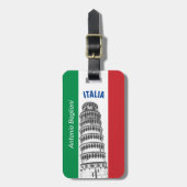 Die italienische Flagge und der Turm der Gepäckmar Gepäckanhänger (Vorderseite vertikal)