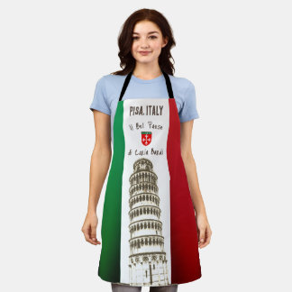 Die italienische Flagge und der Turm von Pisa Schürze