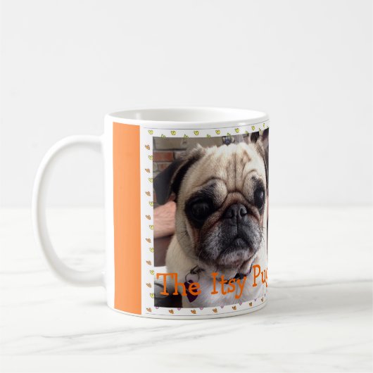 Die Itsy Mops-Tasse: Gut hallo dort! Kaffeetasse (Links)