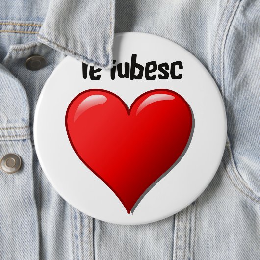 Die iubesc - Ich Liebe Sie auf Rumänisch Button (Beispiel)