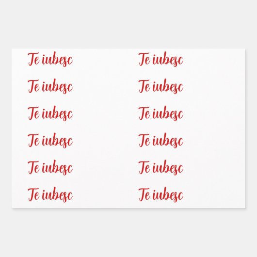 Die iubese in weiß und rot geschenkpapier set (Vorderseite 2)