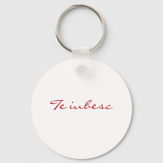 Die iubese in weißem und rotem Schlüsselanhänger (Vorderseite)