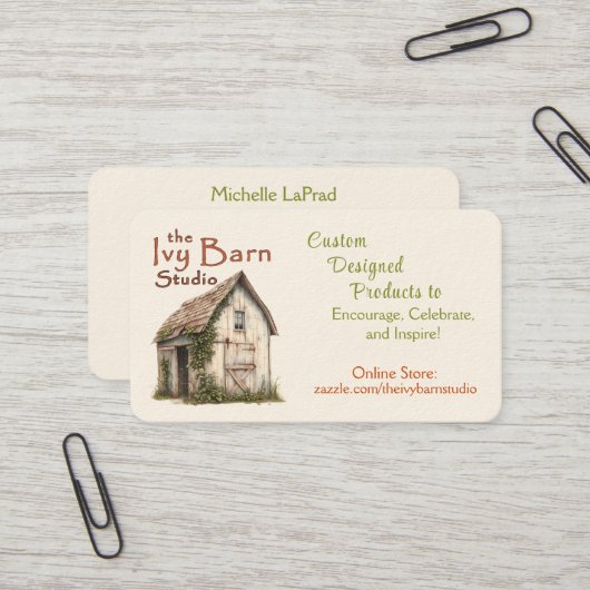 Die Ivy Barn Studio Visitenkarte (Vorderseite/Rückseite Beispiel)