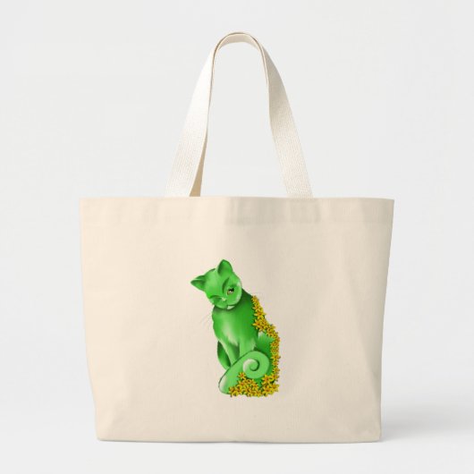 Die Jade-Katzen-Tasche Jumbo Stoffbeutel (Vorne)