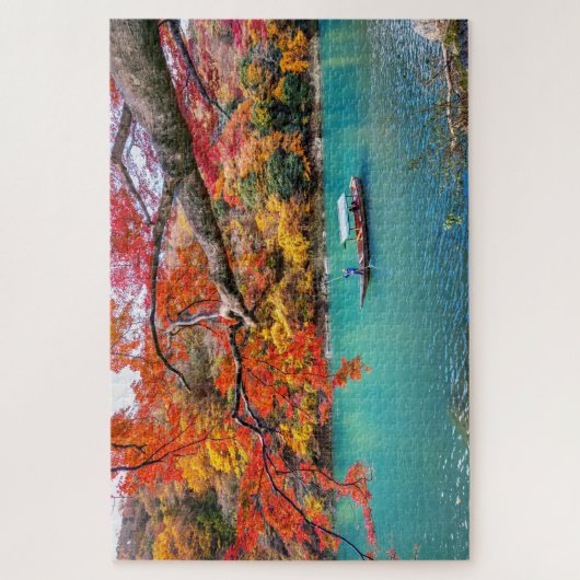 Die Jagd auf den Fluss im Herbst Kyōto Japan Reise Puzzle (Vertikal)